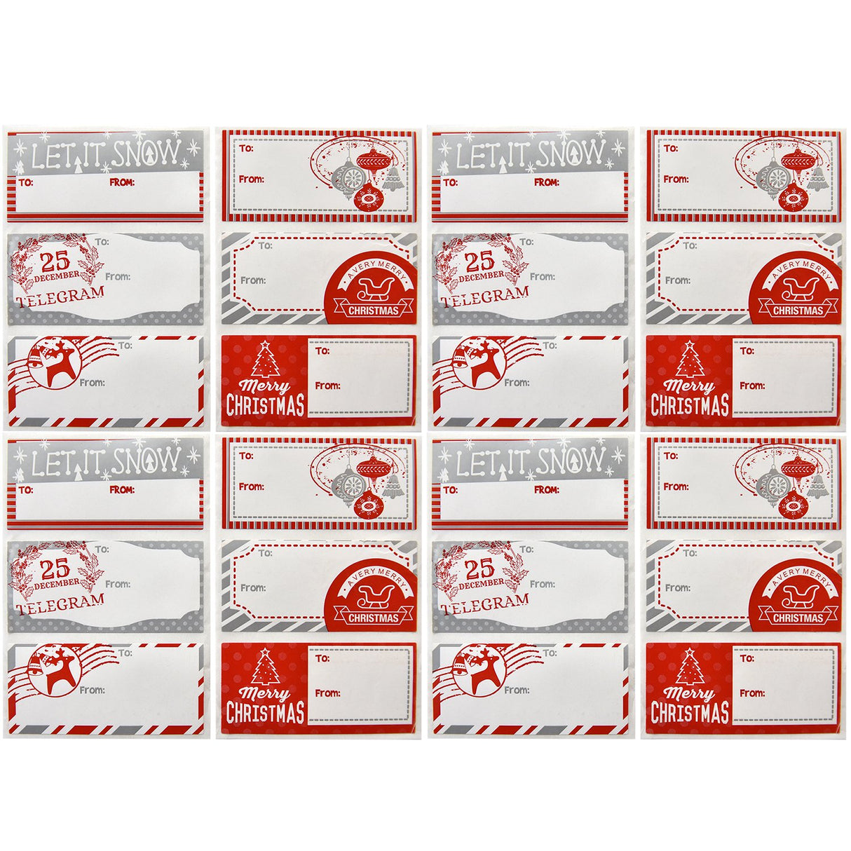 110 Count Christmas Gift Tag Stickers - Elegant Red & Silver Designs, Personalized Name Labels for Holiday Gift Wrapping Gift Boutique