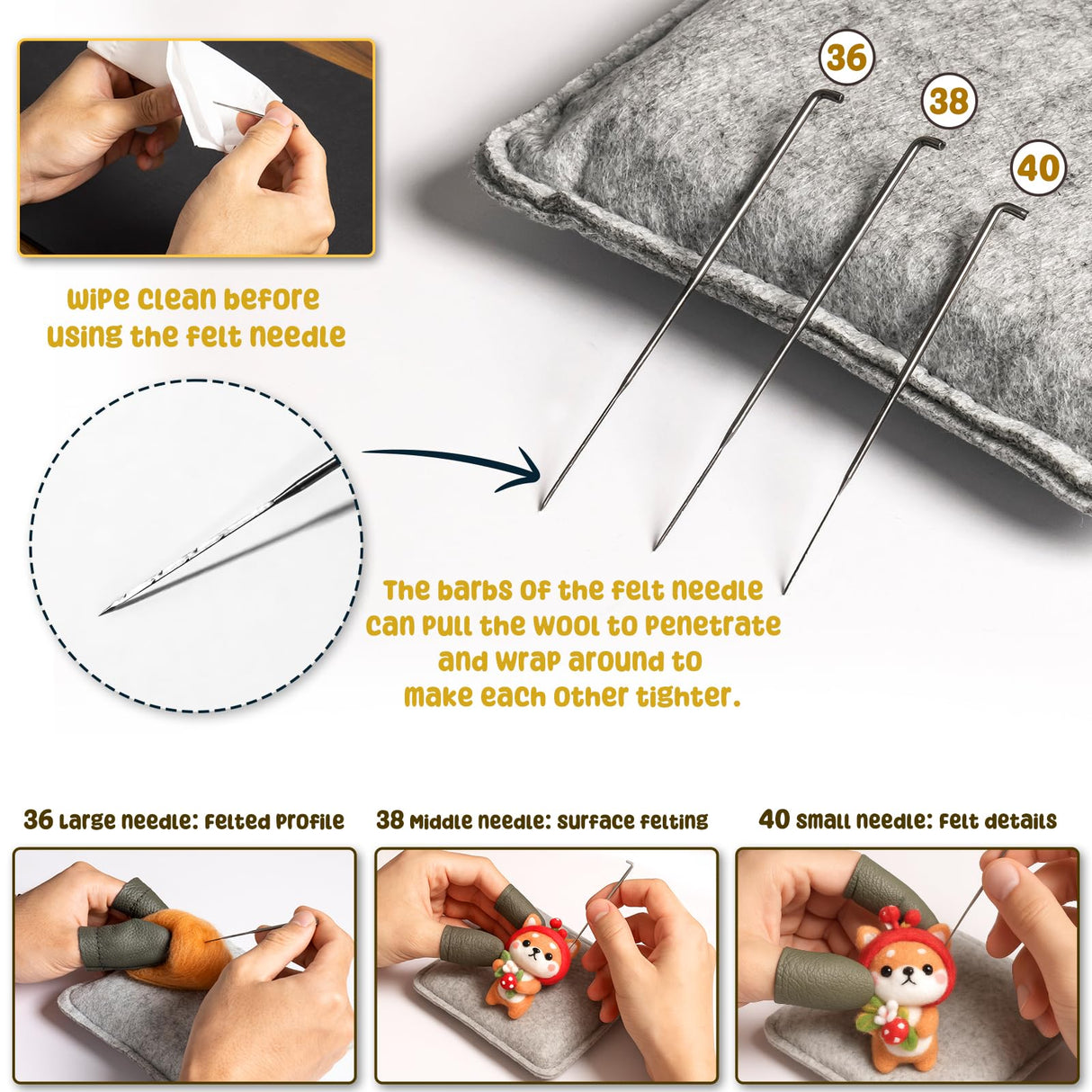 KIDS KING Needle Felting Kit for Beginners & Adults – 6 Piece of Shiba Inu Plush Dolls DIY with Instruction, Material Tools: Wool, Needles, Felting Pad, Arts & Crafts Toys for Beginner Kids Age 6-12 KIDS KING