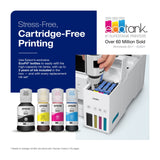 Epson EcoTank ET-2850 Wireless Color All-in-One Supertank Inkjet Printer, White - Print Scan Copy - 10 ppm, 4800 x 1200 dpi, Auto 2-Sided Printing, Voice-Activated Epson