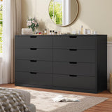 HAUOMS Modern 8 Drawer Dresser, Black Chest of Drawers for Bedroom,Closet Dressers with Drawers for Living Room, Entryway, Hallway HAUOMS