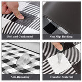 MAYHMYO 2 PCS Anti Fatigue Rugs Non Skid Waterproof Floor Mat Cushioned Black and White Farmhouse Comfort Standing Kitchen Mats for Floor, House, Sink, Office MAYHMYO