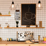 Jetec 3 Pcs Coffee Bar Decor Sign Mason Jar Wall Hanging Plaque Farmhouse Kitchen Decor Wooden Coffee Sign for Kitchen Home Living Room Wall Decorations(Simple Style) Jetec