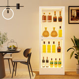 Desirable Life Glass Display Cabinet with 13-Color Light, 63" 4-Tier Curio Cabinet with 2 Glass Doors & Lock, Lighted Display Case with Adjustable Shelves for Collectibles Figures Trophy (White) Desirable Life