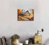 Autumn Barn Paint by Number Kit with Frame, 12x16inch Rustic Fall Harvest Scene DIY Painting for Adults and Kids, Art Craft Supplies Generic