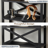 Joaxswe 5 Tier Bookshelf 70" Tall Bookcase with Barn Doors,Large Farmhouse Display Book Shelf with Adjustable Shelves and Storage Cabinet， Wood Bookshelves for Living Room,Kitchen,Antique Black(2PCS) Joaxswe