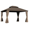 13x15FT Outdoor Hardtop Gazebo with Galvanized Steel Double Roof HouseOfZazla