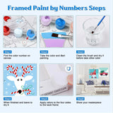 Yijingtop 4 Packs Framed Chrsitmas Paint by Numbers Kit for Kids Ages 8-12,Snowman Easy Acrylic Paint by Number Framed on Canvas,Number Painting Paint by Numbers Kit for Home Wall Decoe 8x8inch Yijingtop