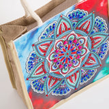 DOOSAI Diamond Painting Canvas Tote Bags 4 Pack Boho Diamond Dots Art Kits Shoulder Bags 5D DIY Handbags Handmade Gifts Reusable Shopping Bags with Handles for Women Adults Work (Mandala Flowers) DOOSAI