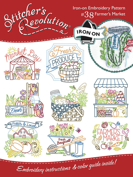 Stitcher's Revolution Farmer’s Market Stitcher’s Revolution Iron on transfers for Embroidery white Stitcher's Revolution
