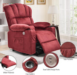 YITAHOME Power Lift Recliners Chair for Elderly with Heat and Massage Electric Recliner Chair for Living Room, 2 Cup Holders, Front and Side Pockets, Remote Control, Burgundy3 YITAHOME