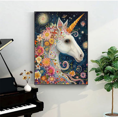 Paint by Number for Adults, Unicorn Adults Paint by Numbers Kits On Canvas, DIY Colors Painting by Numbers for Beginners Oil Painting Acrylic Paints for Home Wall Decor 12x16 Inch (Without Framed) Peepezo