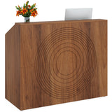 Tribesigns Reception Desk with Counter, Modern Front Desk Reception Room Table with Cable Grommet, 47 inch Retail Counter for Checkout, Lobby, Beauty Salon, Home Office Desk, Walnut Tribesigns