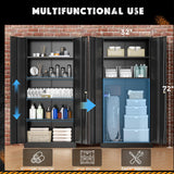 Greenvelly 72" H Metal Storage Cabinet with Doors, 36" W×18" D Lockable Metal Cabinet with Doors and Adjustable Shelves, Tool Storage for Office, Home, Garage, School (Easy Assemble) Greenvelly