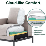 ZINUS Thompson Loveseat / Tufted Cushions / Green Tea Infused Foam Cushions / Tool-Free, Easy Assembly, Beige Zinus