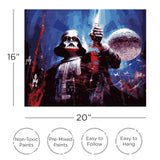 AQUARIUS Star Wars Darth Vader Art by Numbers Painting Kit (16 x 20 Stretched Canvas) 24 Paints, 3 Paint Brushes, Ready to Hang, Officially Licensed Star Wars Mandaalorian Collectible - 16x20 in AQUARIUS