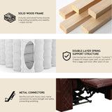 YIORTWO Power Recliner Sofa Set - Breathable Leather Power Recliner Sofa,Living Room Furniture with USB Charging, LED Lights,Hidden Storage Buckets, Stainless Steel Cup Holders(Loveseat,Brown) YIORTWO