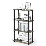 Furinno Turn-N-Tube 4-Tier Multipurpose Shelf Display Rack, Square Tube, French Oak Grey/Black Furinno