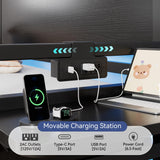 Jocoevol Daybed with Trundle and LED Light, Heavy Duty Metal Twin Bed Frame with Movable Charging Station, Day Bed Pop Up Trundle Bed Twin for Living Room, Bedroom and Guest Room, Black Jocoevol