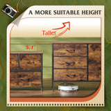 WLIVE Dresser for Bedroom with 5 Drawers, Wide Bedroom Dresser with Drawer Organizers, Chest of Drawers, Fabric Dresser for Living Room, Closet, Hallway, Rustic Brown Wood Grain Print WLIVE