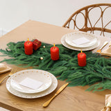 2 Pack Christmas Norfolk Pine Garlands 9FT, Real Touch Artificial Greenery Garland – Full Evergreen Pine Garland for Mantle, Fireplace, Table, Wall, Stairs & Outdoor Holiday Décor Geegoods