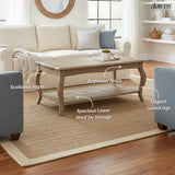 Alaterre Furniture Austerity 42-Inch Rustic Coffee Table with Open Shelf, Curved Legs, and Scalloped Edge - Easy Assembly Reclaimed Wood Living Room Table - Farmhouse Furniture (Driftwood Finish) Alaterre Furniture