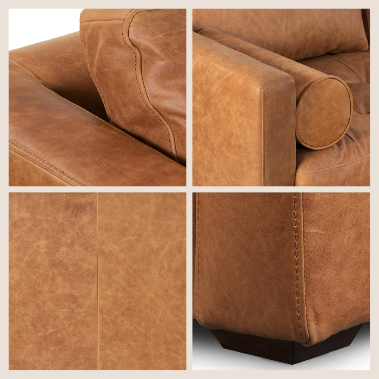 Poly & Bark Napa 82" Leather Pull‑Out Sleeper Sofa – Full‑Grain Italian Leather Upholstery,Tri‑Layer Mattress & Storage Console –Sophisticated Multi‑Functional Sofa Bed for Living Rooms & Guest Spaces POLY & BARK