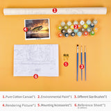 TUMOVO Largemouth Bass Paint by Numbers for Adults Fish Jumping Out of Water DIY Oil Paint by Number On Canvas Yellow Theme Painting Art Crafts Acrylic Paints for Home Decor Painting Gift 16"x20" TUMOVO