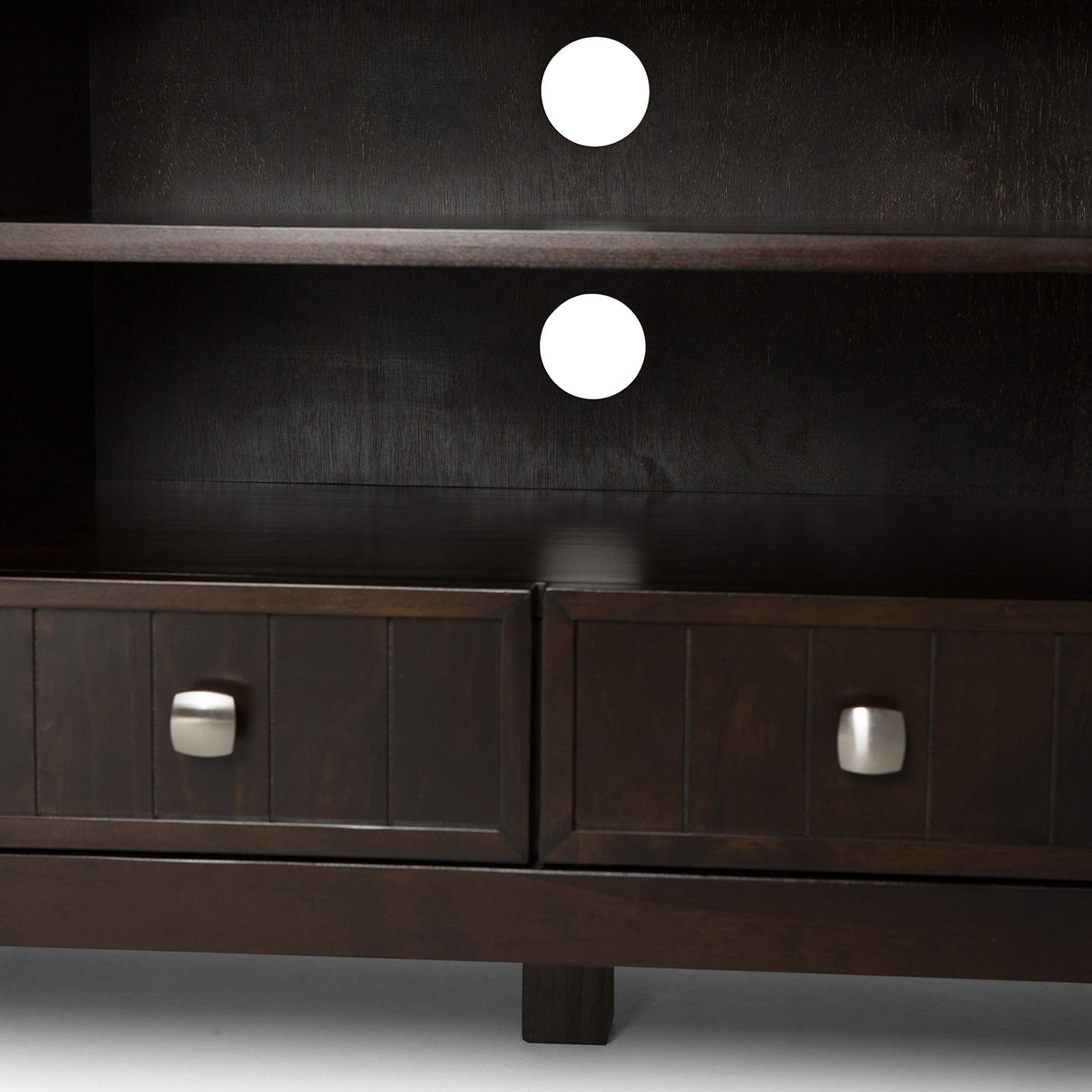 SIMPLIHOME Acadian SOLID WOOD Universal TV Media Stand, 60 inch Wide, Farmhouse Rustic, Living Room Entertainment Center with Storage, for Flat SIMPLIHOME