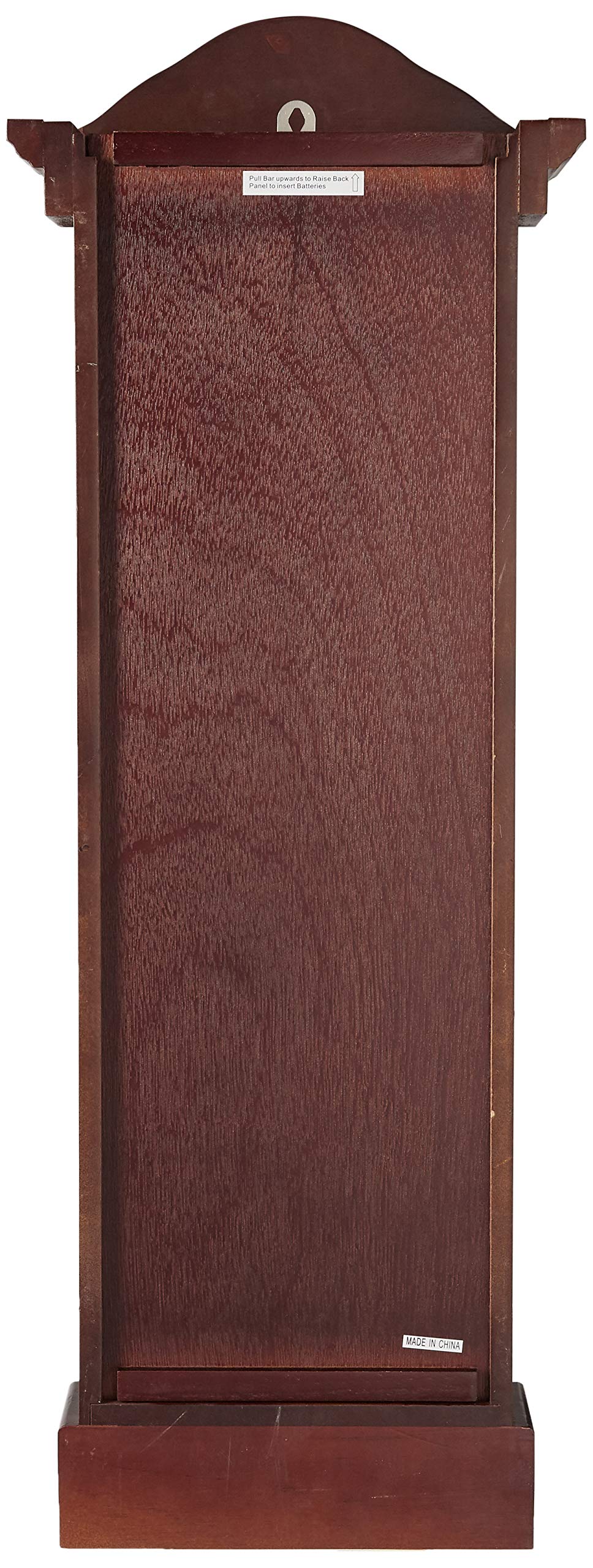 Bedford Clock Collection Antique Cherry Oak Finish Chiming Wall Clock with Roman Numerals, 33.25" L Bedford Clock Collection