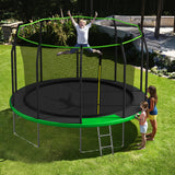 AOTOB 12 FT Kids Toddler Trampoline with Enclosure & Ladder, W-Shaped Leg with 70 pcs Springs for Maximum Elasticity - Perfect for Outdoor and Indoor Fun! AOTOB