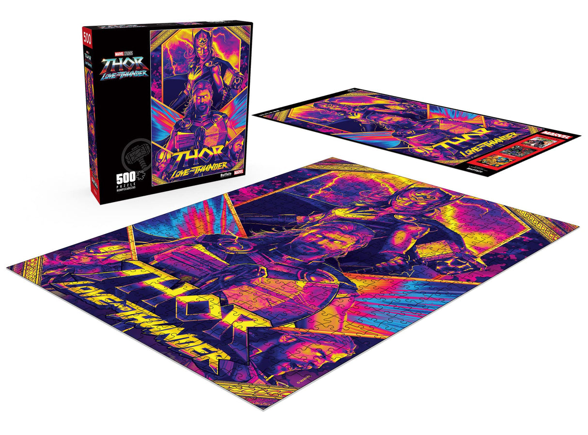 Buffalo Games - Marvel - Thor Love and Thunder - 500 Piece Jigsaw Puzzle for Adults -Challenging Puzzle Perfect for Game Nights - Finished Size is 21.25 x 15.00 Buffalo Games