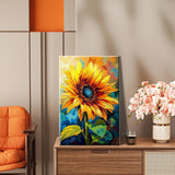 HeeBenor Framed Paint by Numbers Kit for Adults, Sunflower Paint by Number with Easel, DIY Flowers Acrylic Oil Painting Kit, Adult Paint by Number Kits Framed Canvas for Home Decor 8x12 Inch HeeBenor