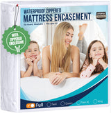 Utopia Bedding Waterproof Mattress Protector Full Size, Zippered Mattress Encasement Bed Bug and Dust Mite Proof, Absorbent Six-Sided Mattress Cover Utopia Bedding