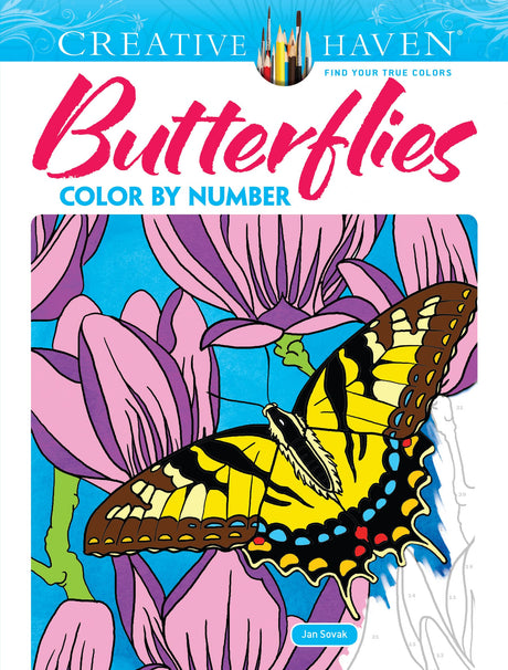 Creative Haven Butterflies Color by Number Coloring Book (Adult Coloring Books: Insects) Dover Publications