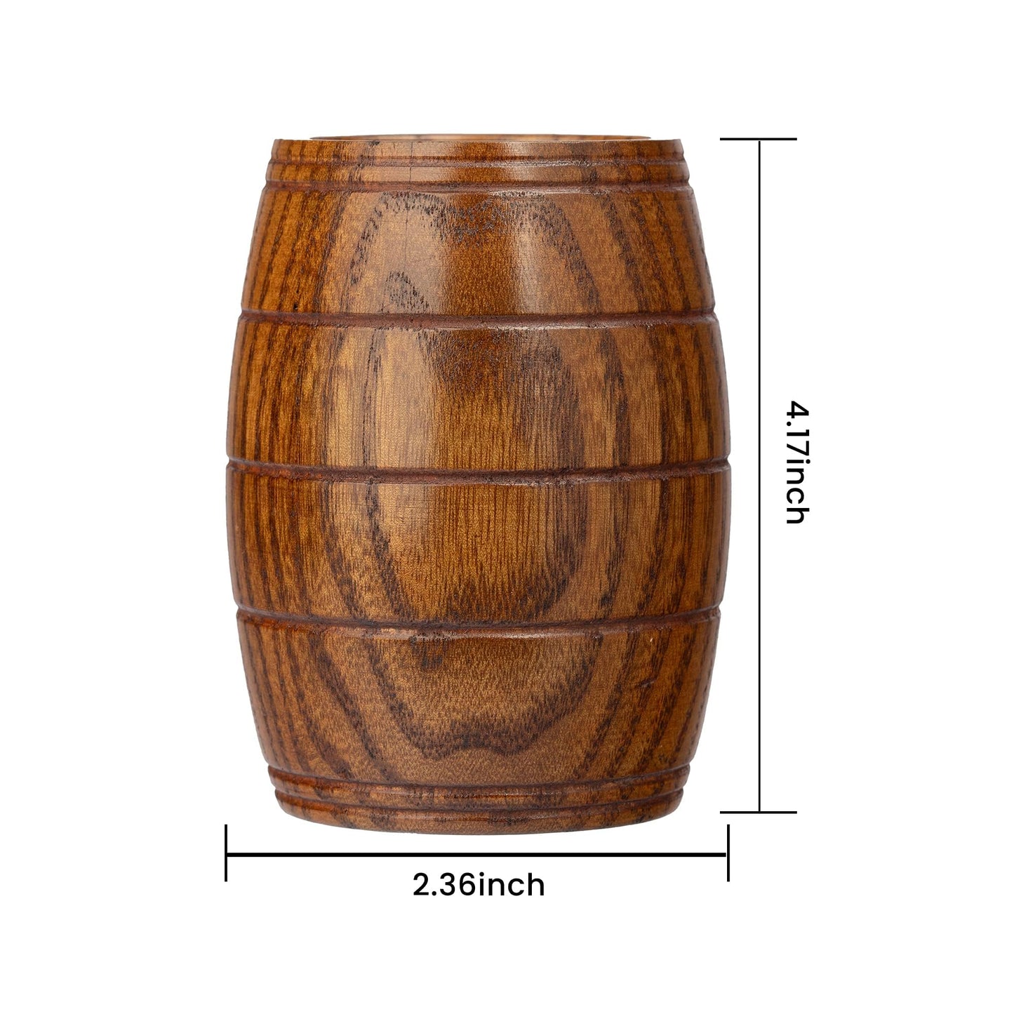 IUAQDP 2 Pieces Novelty Wood Barrel Shaped Wooden Drinking Beer Tea Cup Home Decor New Camping Cup Wood Coffee Mugs - WoodArtSupply