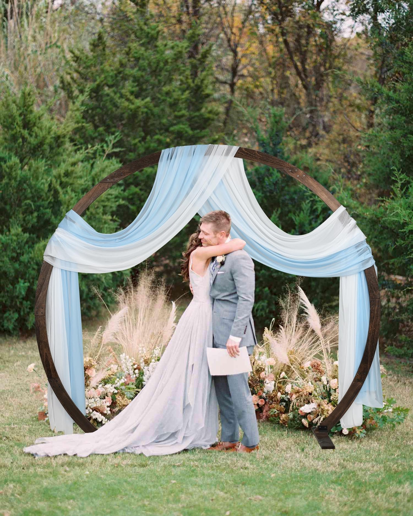 DearHouse Wooden Wedding Arch, 7.9FT Round Wood Arch Arches Backdrop Stand for Wedding Ceremony Birthday Party Bridal Shower Anniversary Candy Tables Decoration(6.9ftx7.9ft) - WoodArtSupply