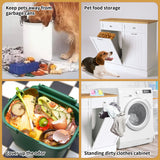 TOLEAD Double Tilt Out Trash Cabinet 20 Gallon,Antique-Style Beadboard Trash Can Cabinet Kitchen with Solid Wood Tabletop & Drawer, Pet Proof Trash Can, Wood Laundry Cabinet TOLEAD