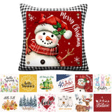 Set of 13 Seasonal Holiday Throw Pillow Covers 18 x 18 in with 12 Interchangeable Holiday Panels Christmas Thanksgiving Fall Xmas Winter Decorative Square Pillowcase for Farmhouse Sofa Home Decor Hahafelt