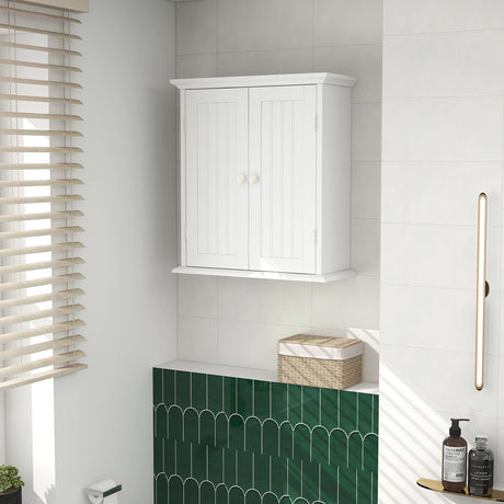 ChooChoo Bathroom Wall Cabinet, Over The Toilet Space Saver Storage Cabinet, Medicine Cabinet with 2 Door and Adjustable Shelves, Cupboard ChooChoo