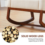 Yaheetech Rocking Chair, Modern Glider Chair, Recliner Armchair with Wood Legs and Side Pocket, Nursery Rocking Accent Chair with High Back for Living Room Bedroom, Beige Yaheetech