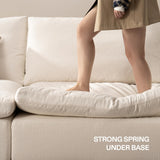 Vorthio Cloud Couch Oversized Modular Sectional Sofa True Relax Comfy Couches Wide&Deep Seat Sofas for Living Room Metal Frame Furniture Sets, 3 Seater with Ottoman L Shaped 110.2" Width Vorthio