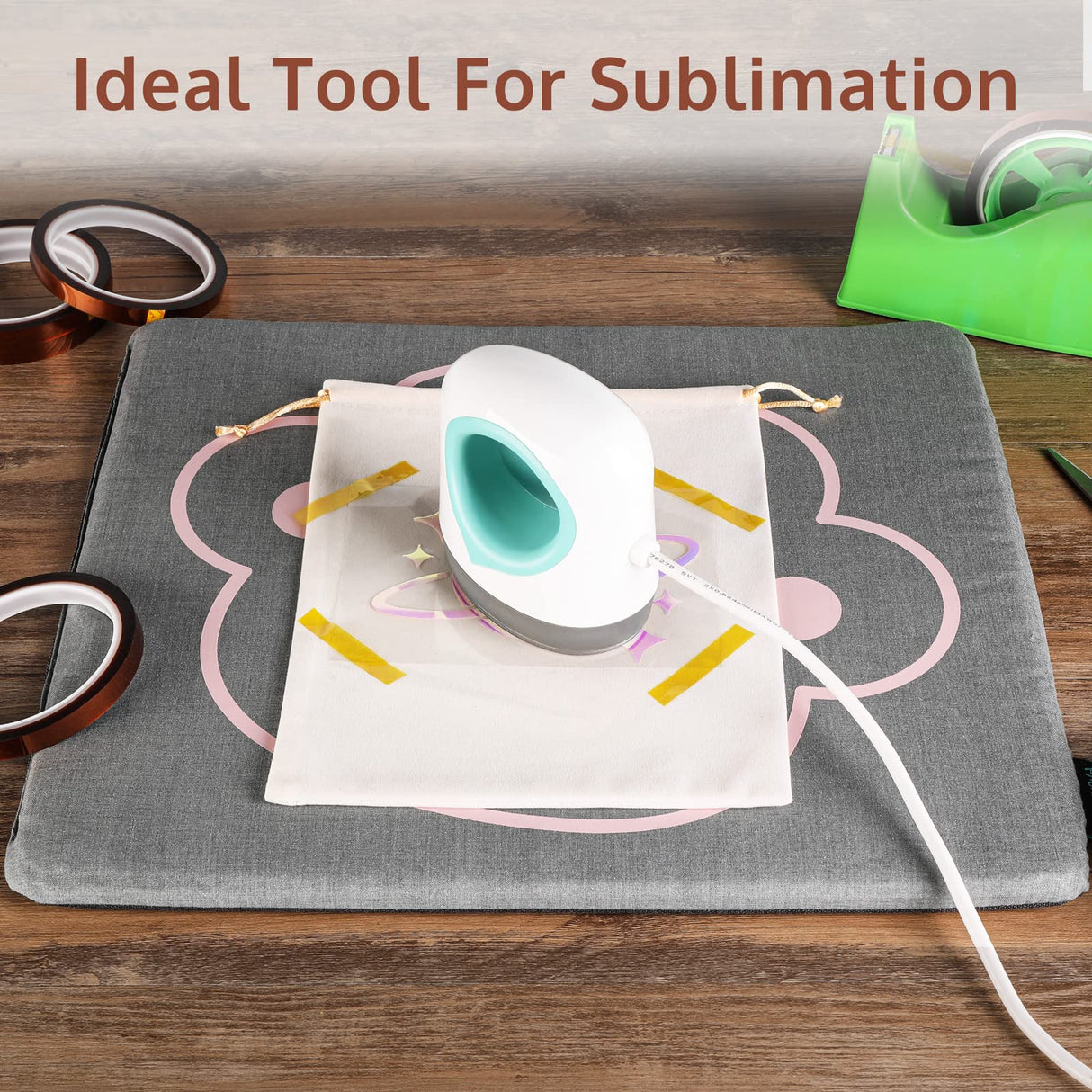 OFFNOVA 5 Rolls Heat Resistant Tape 0.4 inch x 108 ft High Temperature No Residue Heat Transfer Tape Up to 300¡æ(572¨H) for Tumbler Sublimation Print and Heat Transfer Vinyl OFFNOVA