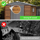 8x6 FT Outdoor Storage Shed, Wood Metal Utility Tool Shed Storage House with Door and Lock, Wooden Sheds Outdoor Storage for Garden,Patio,Lawn,Poolside AEMSOFK