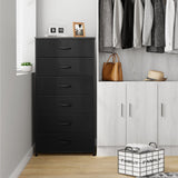 Crestlive Products Dresser for Bedroom with 6 Drawers, Tall Chest of Drawers, Black Dressers Bedroom Furniture, Storage Organizer Unit with Bins for Closet, Hallway, Living Room, Entryway Crestlive Products