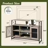 WLIVE TV Stand 55 inch TV, Tall Entertainment Center with Storage, Farmhouse Industrial TV Console for Bedroom Living Room, Greige WLIVE