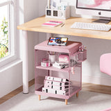 SYKIARIOL Cute Bedside Nightstand Table, Girls Metal Side Table, Kid End Table with Storage for Living Room Bedroom Kid's Room Dorm Office (Classic Pink) SYKIARIOL