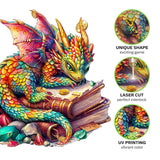 Jigfoxy Wooden Puzzles for Adults, Dragon Wood Puzzles Adult, Unique Animal Shape Wooden Jigsaw Puzzles, Birthday Gifts for Puzzles Lovers Family Friend (S-8.5 * 8in-100pcs) Jigfoxy
