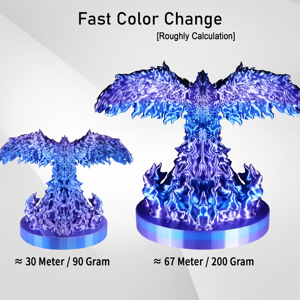 MIKA3D 3D Printer Filament Silk PLA Purple Color Change to Silk Sapphire Blue, 1.75mm 3D Printing Filament, 2 Color Change Multi Colored Silk PLA, 1KG Silk PLA Purple to Blue MIKA3D
