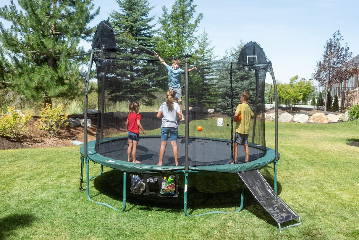 Trampoline Pro Trampoline Netting Replacement Designed for Strap Tie Down for 6 Straight or Angled Poles, 12 ft Trampoline net Replacement (Net Only) Trampoline Pro