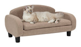 Paws & Purrs Modern Pet Sofa 31.5" Wide Low Back Lounging Bed with Removable Mattress Cover in Espresso/Sand Paws & Purrs